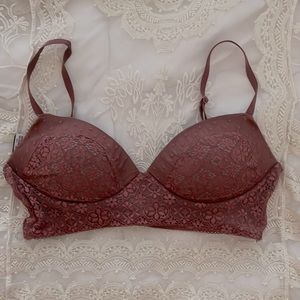 VS Mauve Lace Bralette Size Large